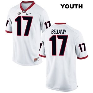 Youth Georgia Bulldogs NCAA #17 Davin Bellamy Nike Stitched White Authentic College Football Jersey PFC8554XE